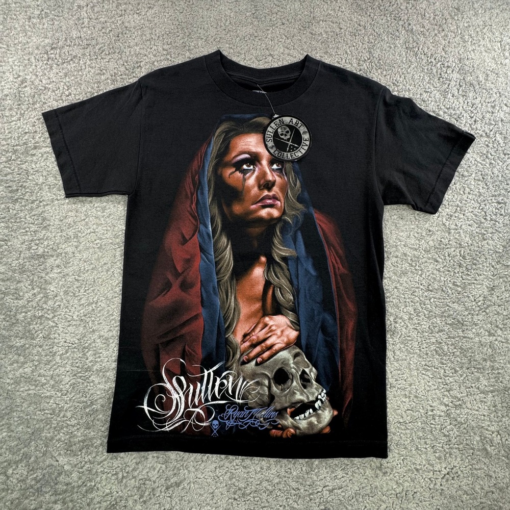 Sullen Art‎ Collective Ryan Mullins Graphic T-Shirt Black Small Skull Tattoo Art